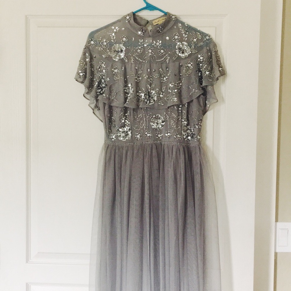 frock and frill silver formal dress!